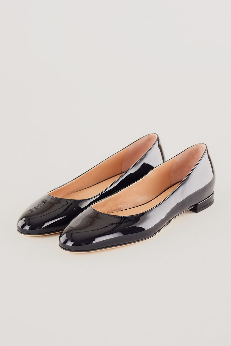 Leather low-cut flats