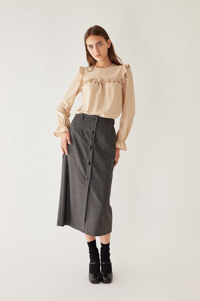 Long button-down skirts
