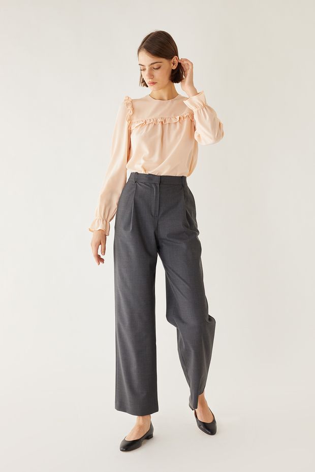 Pantaloni in lana con pinces