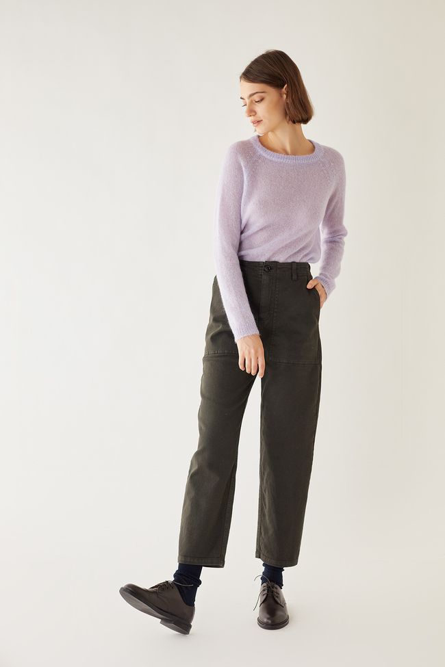 Cotton trousers with patch pockets
