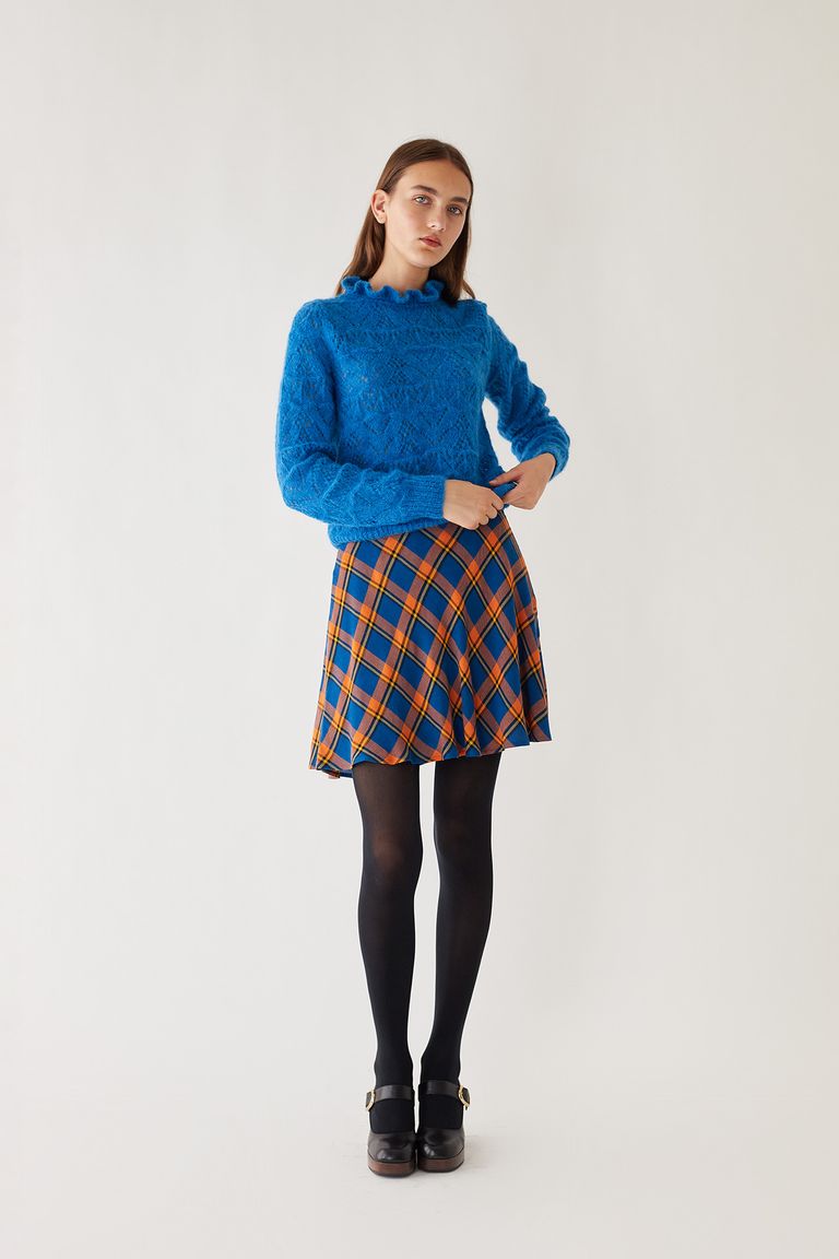 Oasis red tartan discount skirt