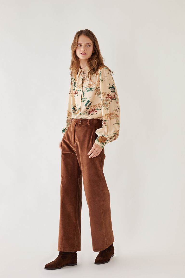 Brown corduroy trousers  He Official Ltd