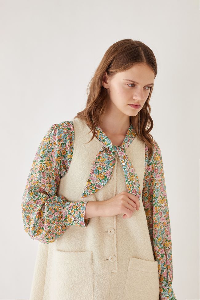 Blusa in seta con fiocco – Liberty Fabric