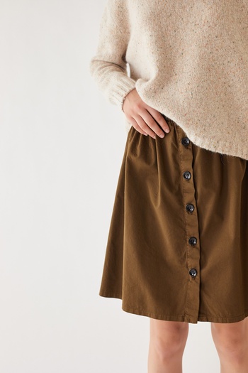 Cotton skirt with mock buttoning