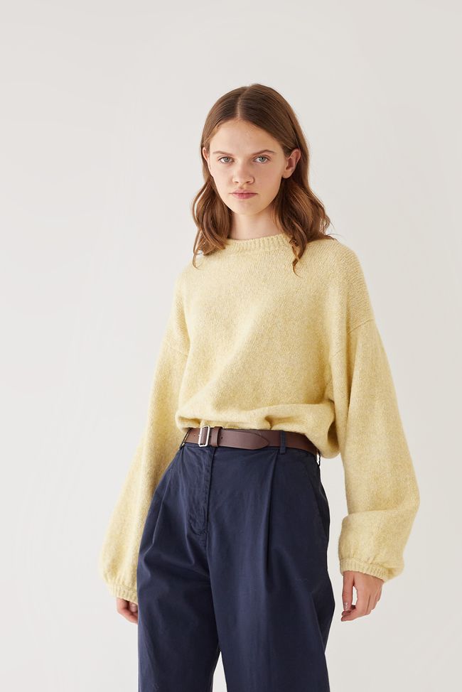 Mélange crewneck with wide sleeves
