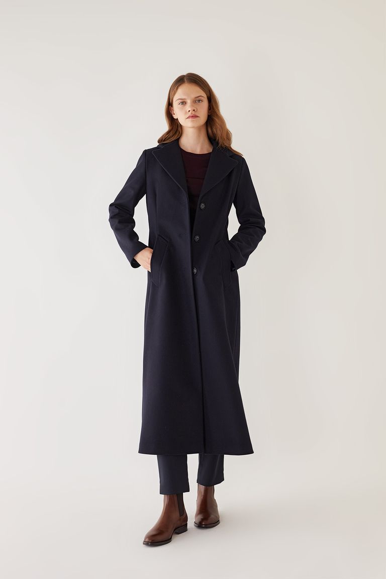 Navy blue maxi on sale coat