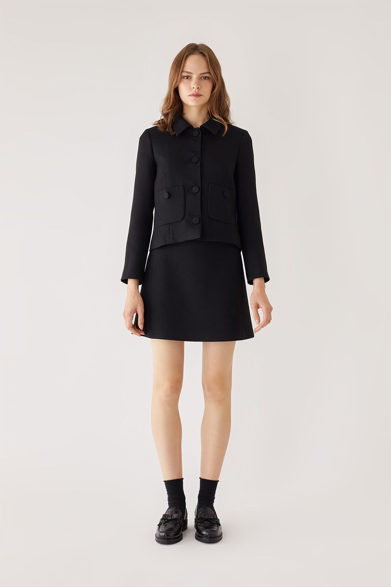 LOEUVRE ♥ A-line Wool Mini Skirt SW4WS920 /追跡付 W) 루에브르 A-라인 울 미니 스커트 다크 네이비 | Loeuvre | KREAM