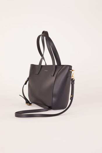 Trapeze bag with handle and shoulder strap