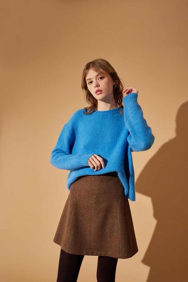 Wool paneled mini skirt
