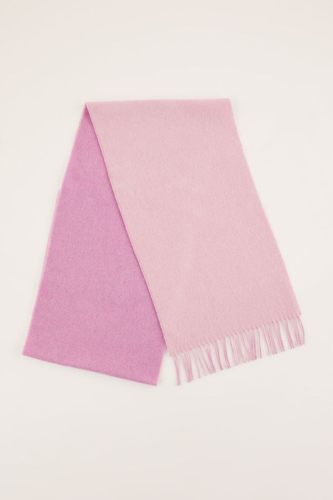 Fringed two-tone scarf
