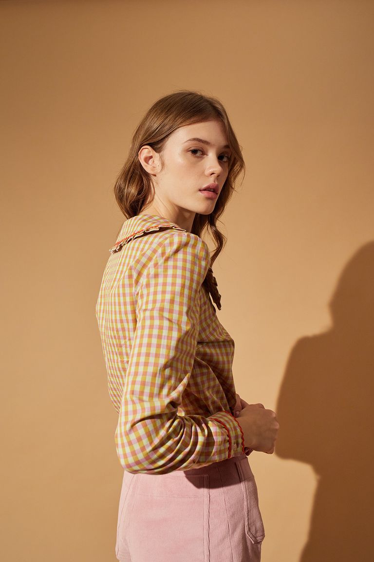 Orange gingham shirt outlet womens