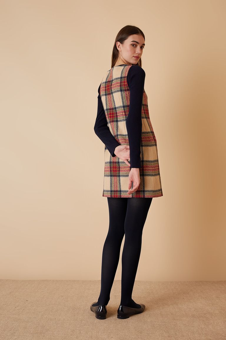 Checkered pinafore cheap