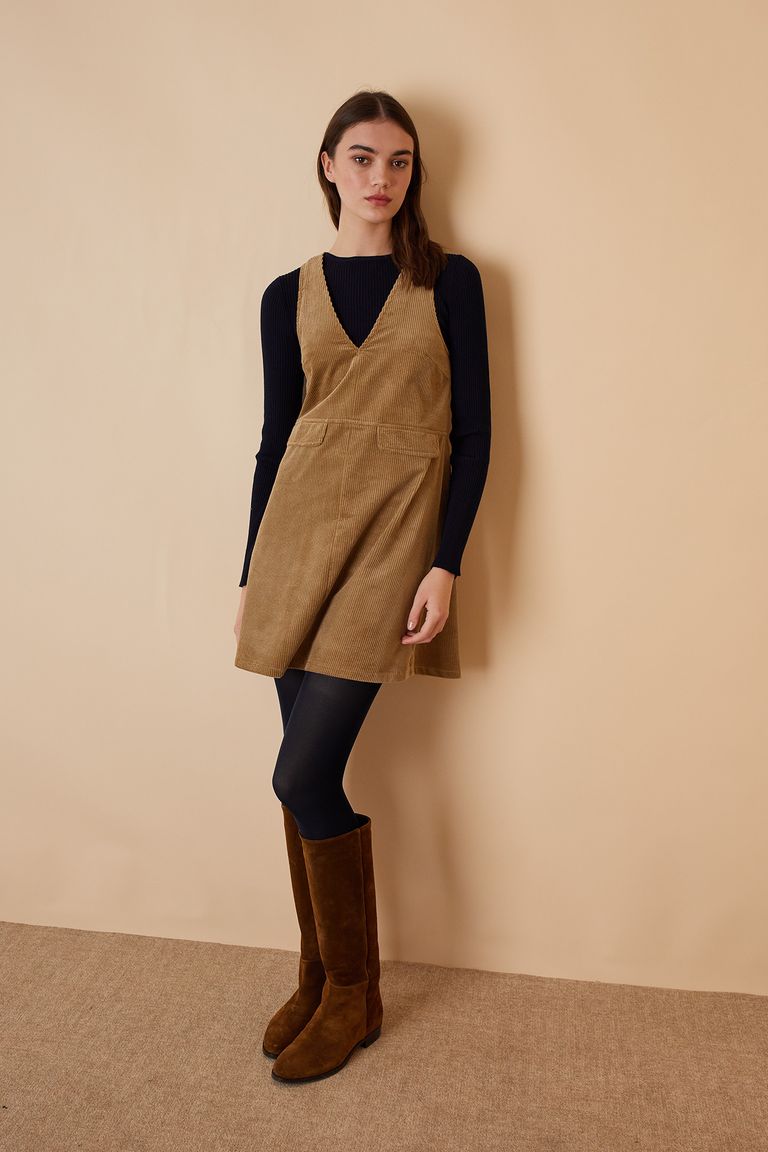 Corduroy pinafore dress on sale zara