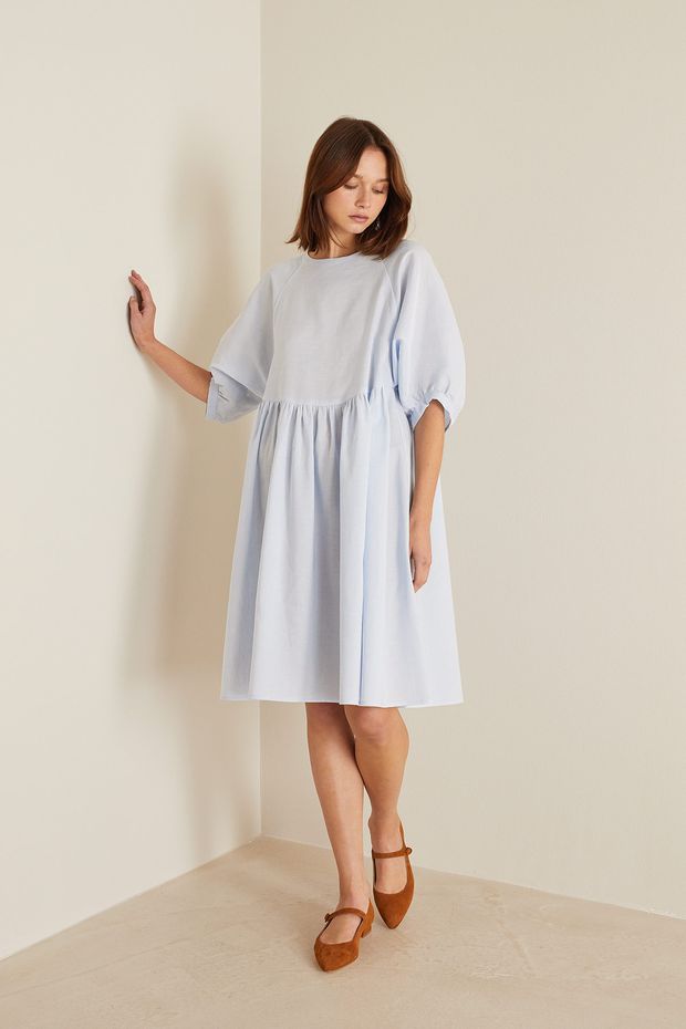 Wide linen dress