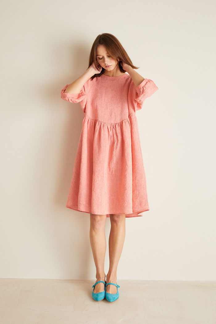 Wide linen dress - Women's Clothing Online Made in Italy