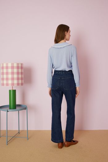 Denim trousers with patch pockets