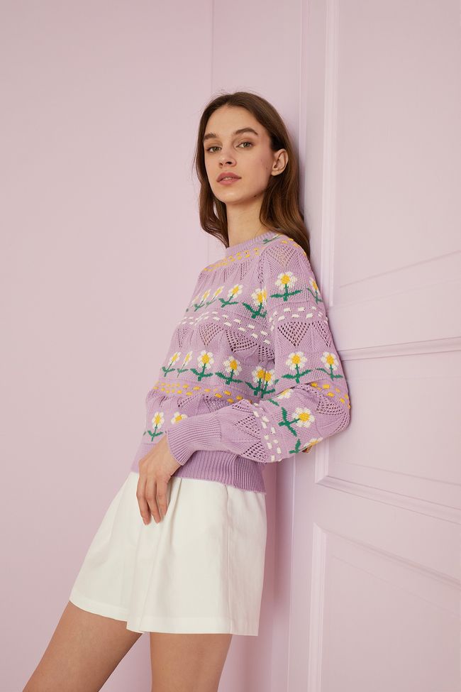 Daisies openwork jumper