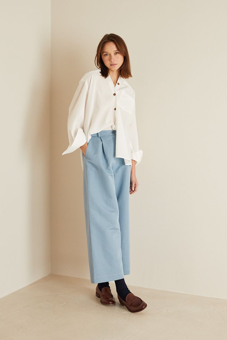 Tailored Wide Leg Trouser with Belt Loops