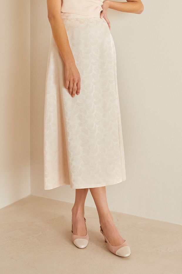 Jacquard fluid longuette skirt