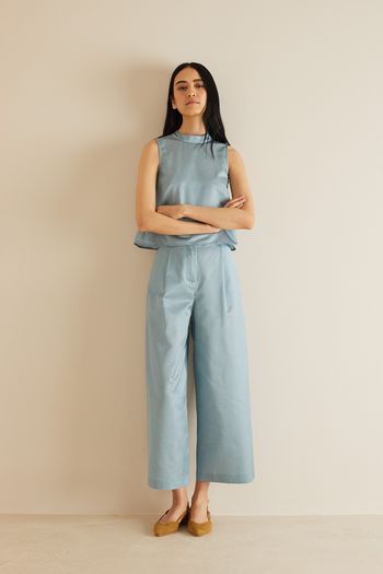 Tailored shantung trousers 