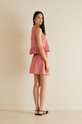 Shantung A-line mini skirt