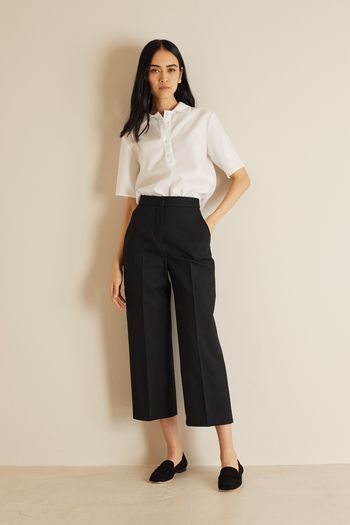 Tailored cropped straight-leg trousers