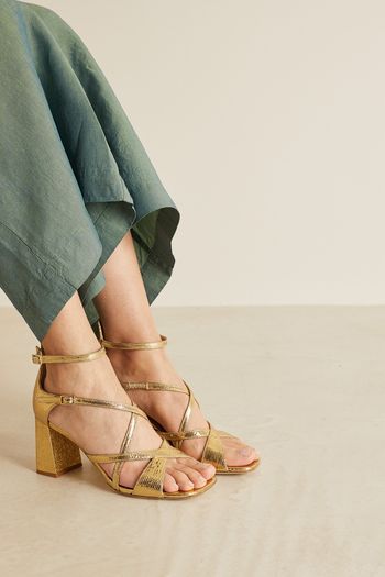 Gold strappy sandals