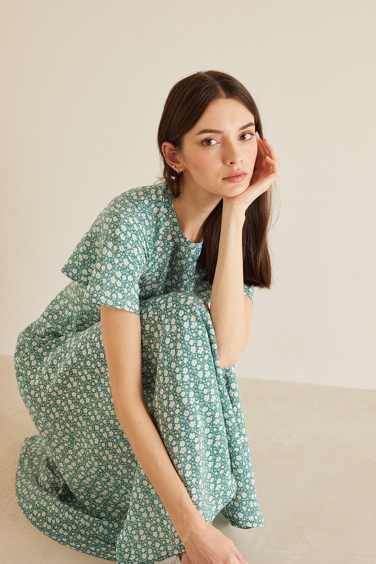 Pastel green floral on sale dress