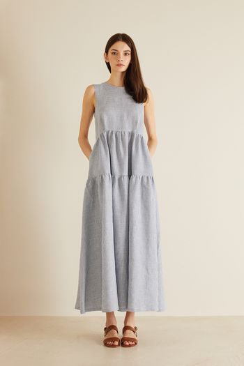 Tiered linen dress