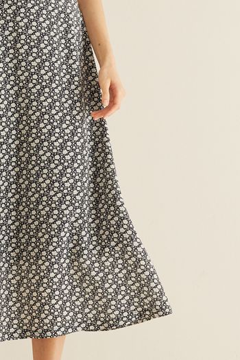 Silk floral skirt