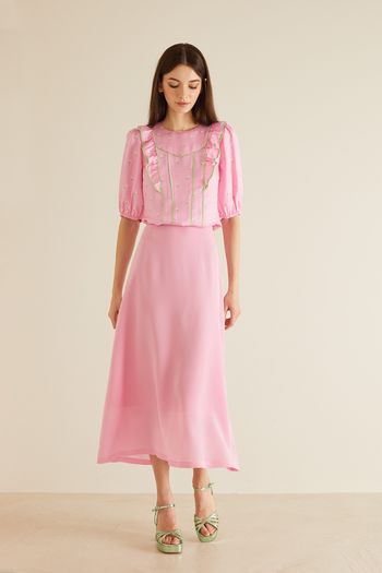 Long silk skirt
