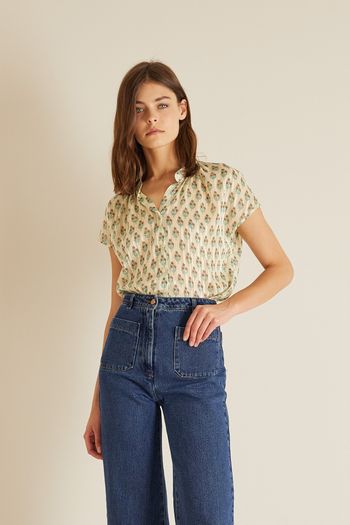 Patterned shirt with lurex