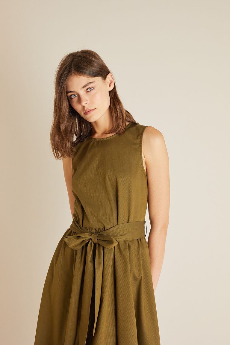 Belted shop sleeveless dress