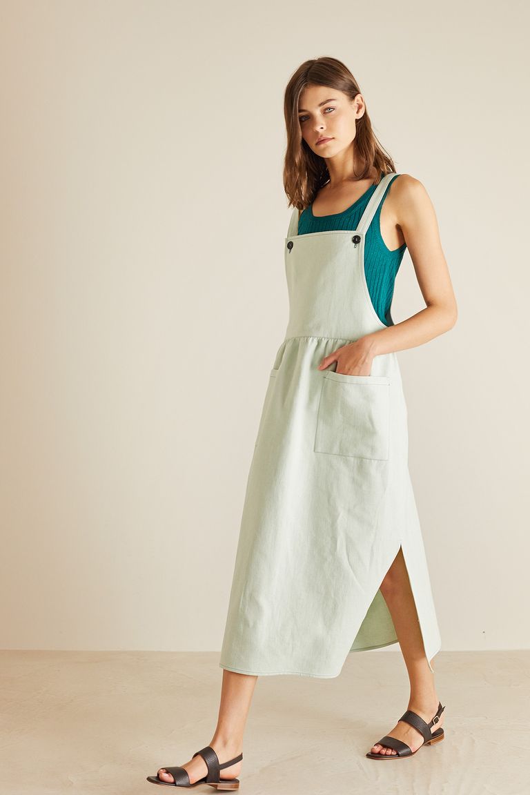 Long pinafore dress hot sale online