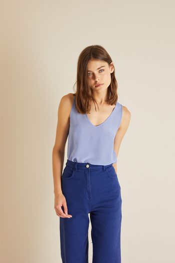 Silk V-neck tank top