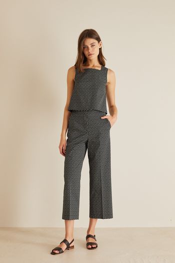 Floral cotton trousers