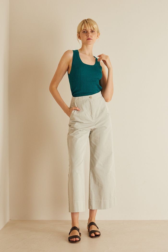 Women's Cotton Wide Leg Trousers