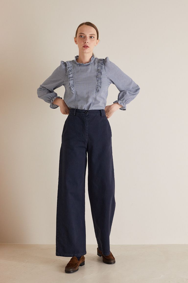 Cotton gabardine trousers - Women's Clothing Online Made in Italy