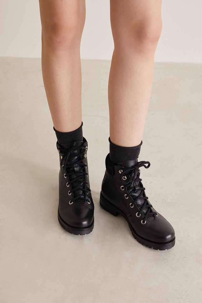 Rubber bottom store leather top boots