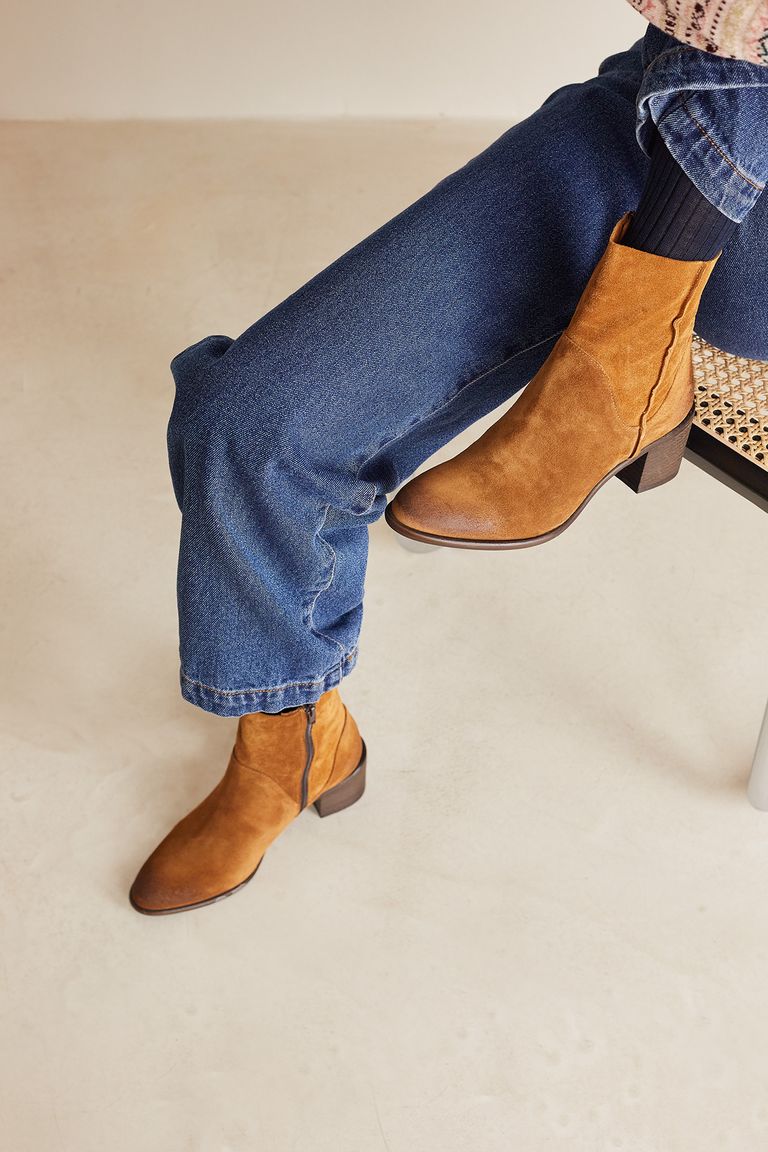 Real suede ankle on sale boots