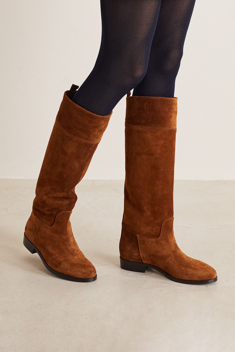 Addy cognac suede booties hotsell