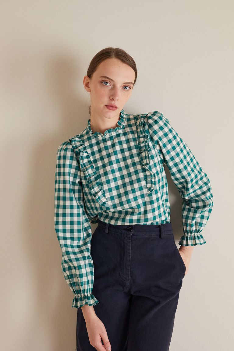 Women's ruffled 2024 shirts blouses