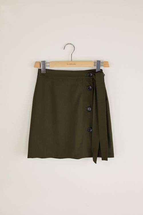Wrap miniskirt with decorative bow
