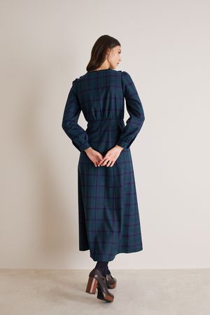 Long tartan dress with ruffles - Women's Clothing Online Made in Italy