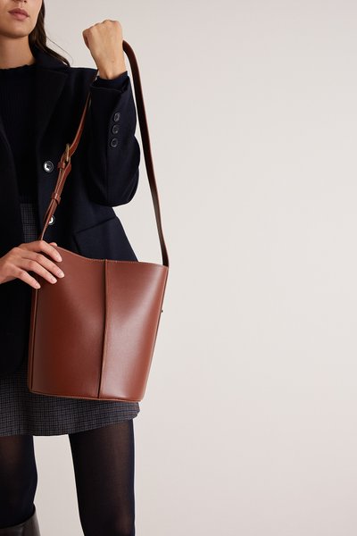 Borsa a secchiello in pelle