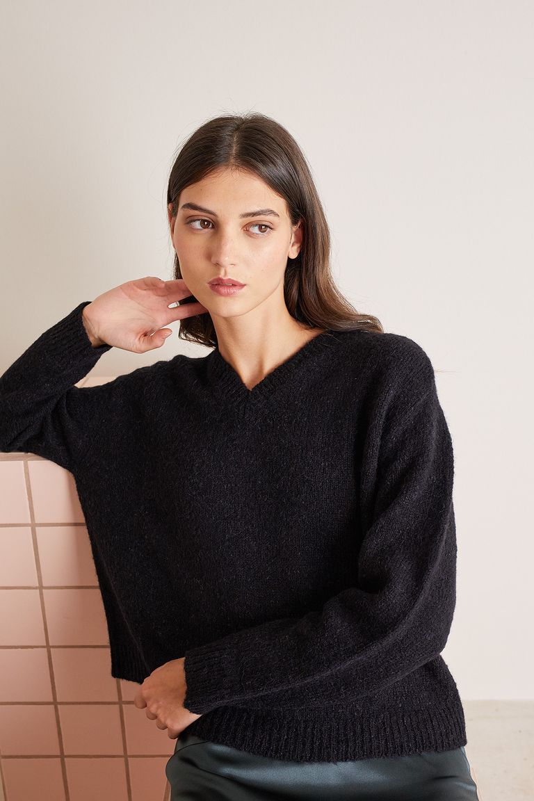 Chunky v neck jumper hotsell