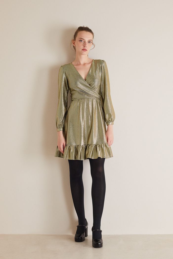 Gold wrap dress - Women's Clothing Online Made in Italy