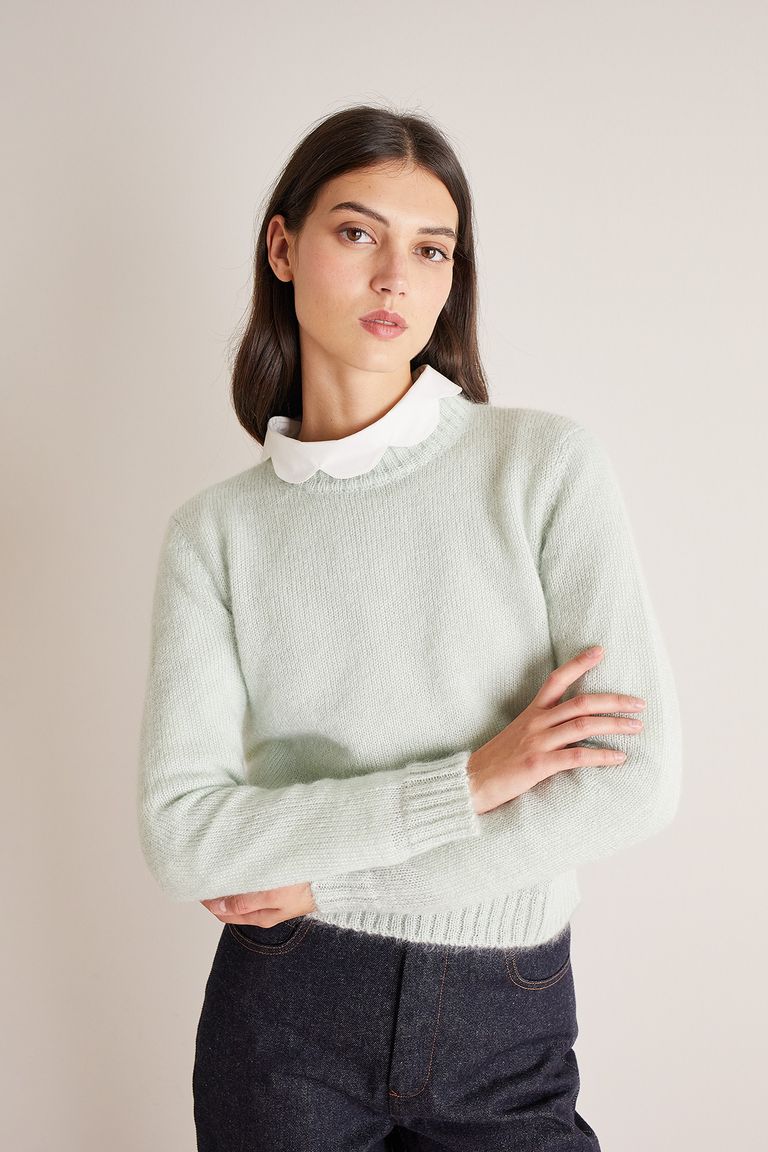 Silk crew neck on sale sweater