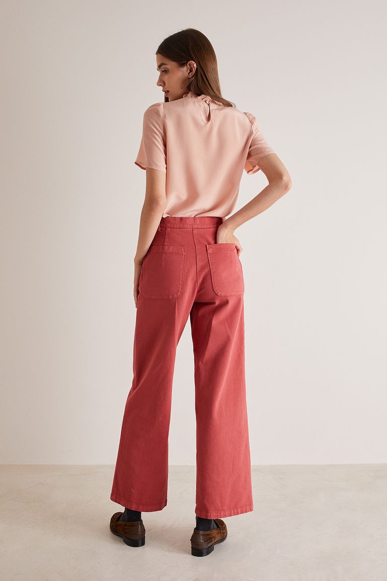 Buy Red Ankle Length Trousers Online - W for Woman