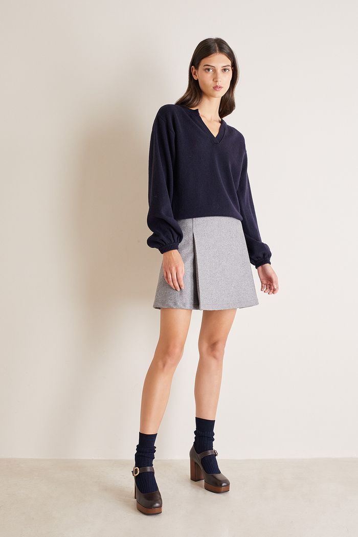 Grey pleated mini skirt - Women's Clothing Online Made in Italy
